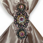 Copper Pink - AB - Champagne Crystal Conchos | Sizes 1"- 3" | Buckles | Saddle Set | Leather Rosettes | Slide