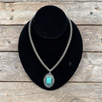 Oval Fashion Turquoise Pendant Necklace