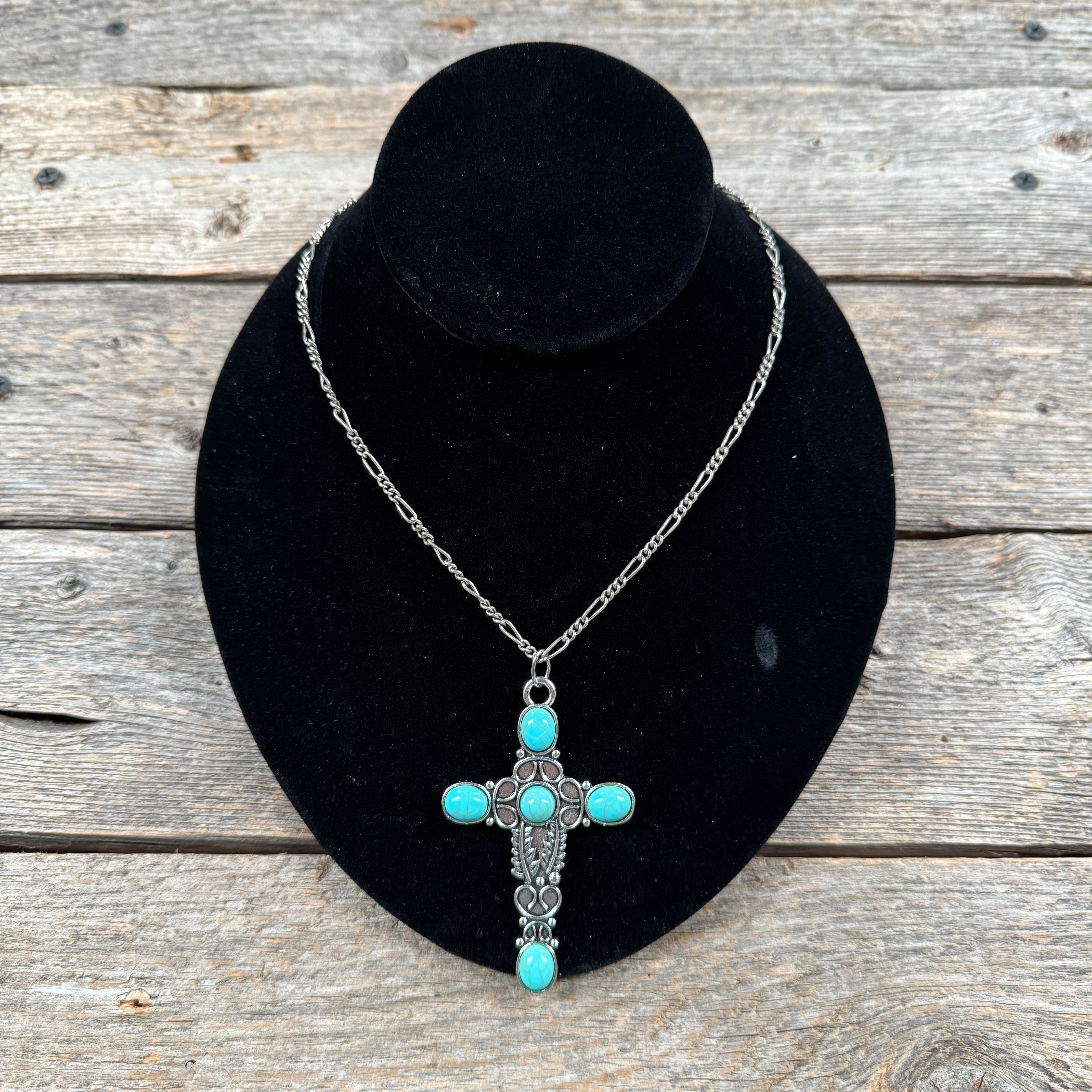 Cross Fashion Turquoise Pendant Necklace
