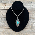 Feather Fashion Turquoise Pendant Necklace