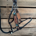 Flower Power Lariat & Leather Combo Halter #LH119
