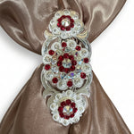 Bright Silver Ruby - AB Crystal Conchos | Sizes 1"- 3" | Buckles | Saddle Set | Leather Rosettes | Slide
