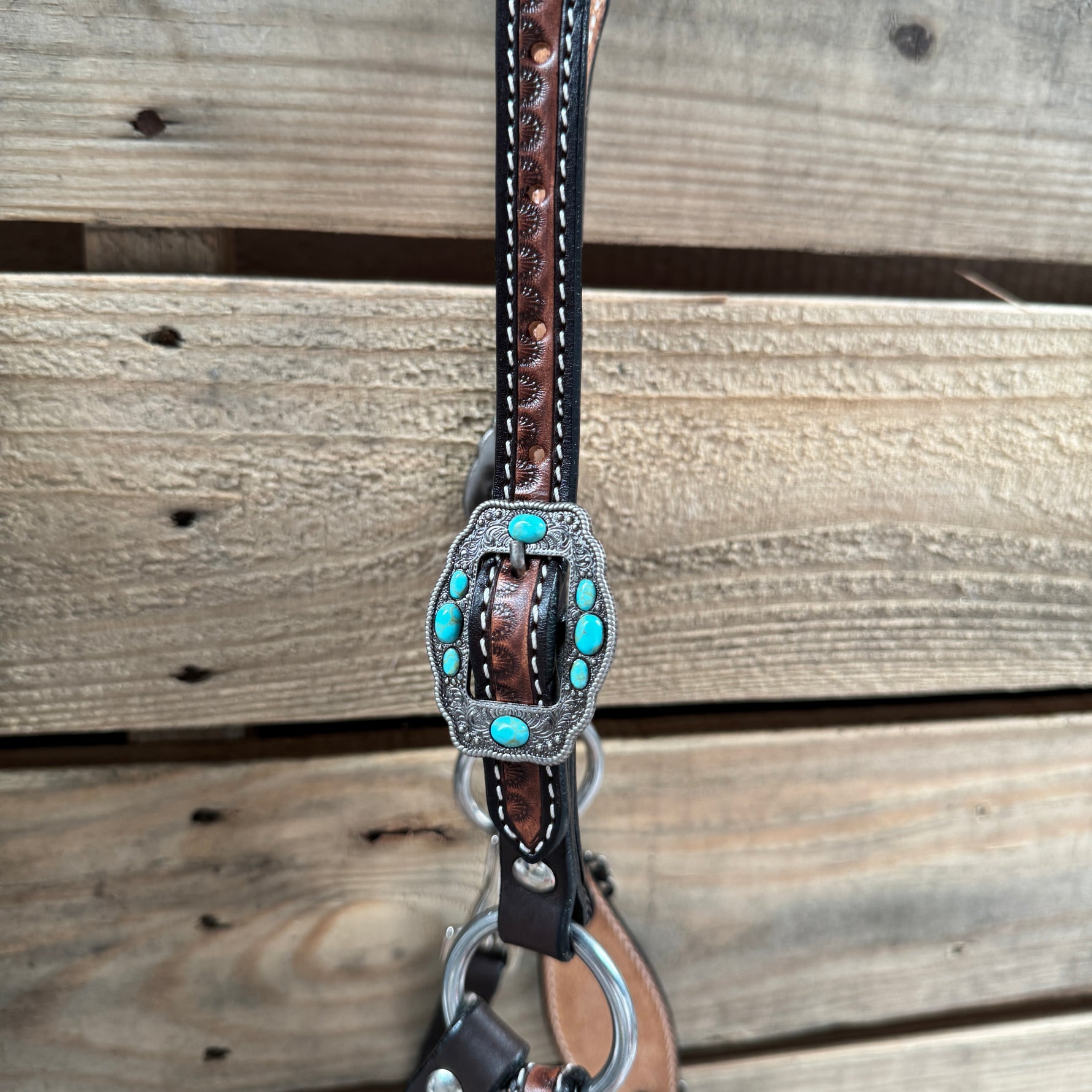Flower Power Lariat & Leather Combo Halter #LH119