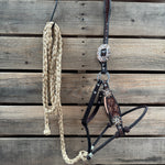 Flower Power Lariat & Leather Combo Halter #LH105
