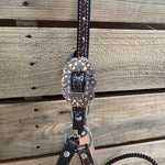 Flower Power Lariat & Leather Combo Halter #LH105