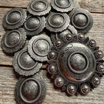 Antique Silver Round Western Concho W102