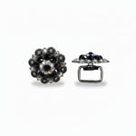 Antique Silver Jet - AB Crystal Conchos | Sizes 1"- 3" | Buckles | Saddle Set | Leather Rosettes | Slide