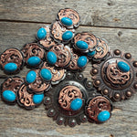 Copper Turquoise Howlite Western Concho W121