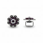 Antique Silver Amethyst - AB Crystal Conchos | Sizes 1"- 3" | Buckles | Saddle Set | Leather Rosettes | Slide