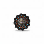 Antique Silver Champagne - AB Crystal Conchos | Sizes 1"- 3" | Buckles | Saddle Set | Leather Rosettes | Slide
