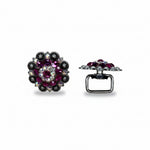 Antique Silver Fuchsia - AB Crystal Conchos | Sizes 1"- 3" | Buckles | Saddle Set | Leather Rosettes | Slide