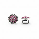 Antique Silver Pink - AB Crystal Conchos | Sizes 1"- 3" | Buckles | Saddle Set | Leather Rosettes | Slide