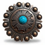 Copper Turquoise Round Western Concho W128