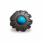 Copper Turquoise Round Western Concho W128