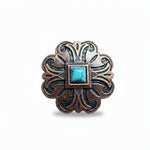 Copper Turquoise Western Concho W141