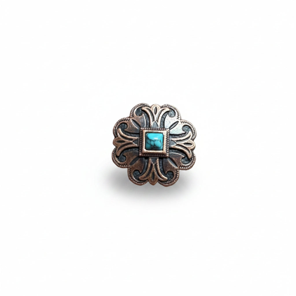 Copper Turquoise Western Concho W141