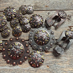 Floral Dots Antique Silver Western Concho W147