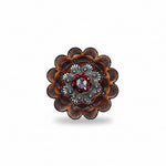 Antique Silver Ruby - AB Crystal Conchos | Sizes 1"- 3" | Buckles | Saddle Set | Leather Rosettes | Slide