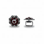 Antique Silver Ruby - AB Crystal Conchos | Sizes 1"- 3" | Buckles | Saddle Set | Leather Rosettes | Slide