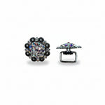 Antique Silver AB Crystal Conchos | Sizes 1"- 3" | Buckles | Saddle Set | Leather Rosettes | Slide