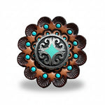 Turquiose Diamond Antique Silver Western Concho W148