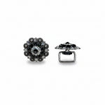 Antique Silver Jet - Clear Crystal Conchos | Sizes 1"- 3" | Buckles | Saddle Set | Leather Rosettes | Slide