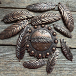 Copper Feather Western Concho W169