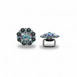 Antique Silver Turquoise - AB Crystal Conchos | Sizes 1"- 3" | Buckles | Saddle Set | Leather Rosettes | Slide