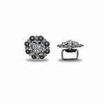 Antique Silver Clear Crystal Conchos | Sizes 1"- 3" | Buckles | Saddle Set | Leather Rosettes | Slide