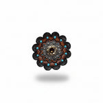 Antique Silver Topaz - Champagne Crystal Conchos | Sizes 1"- 3" | Buckles | Saddle Set | Leather Rosettes | Slide