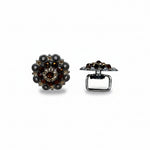 Antique Silver Topaz - Champagne Crystal Conchos | Sizes 1"- 3" | Buckles | Saddle Set | Leather Rosettes | Slide