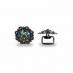 Antique Silver Tie Dye Crystal Conchos | Sizes 1"- 3" | Buckles | Saddle Set | Leather Rosettes | Slide
