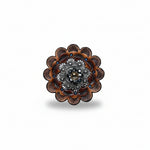 Antique Silver Champagne - Jet Crystal Conchos | Sizes 1"- 3" | Buckles | Saddle Set | Leather Rosettes | Slide