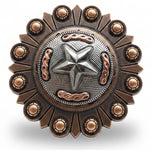 Antique Silver Texas Star Western Concho W187