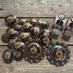 Copper & Gold Flower Western Concho W192