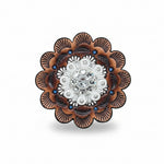 Bright Silver Clear Crystal Conchos | Sizes 1"- 3" | Buckles | Saddle Set | Leather Rosettes | Slide