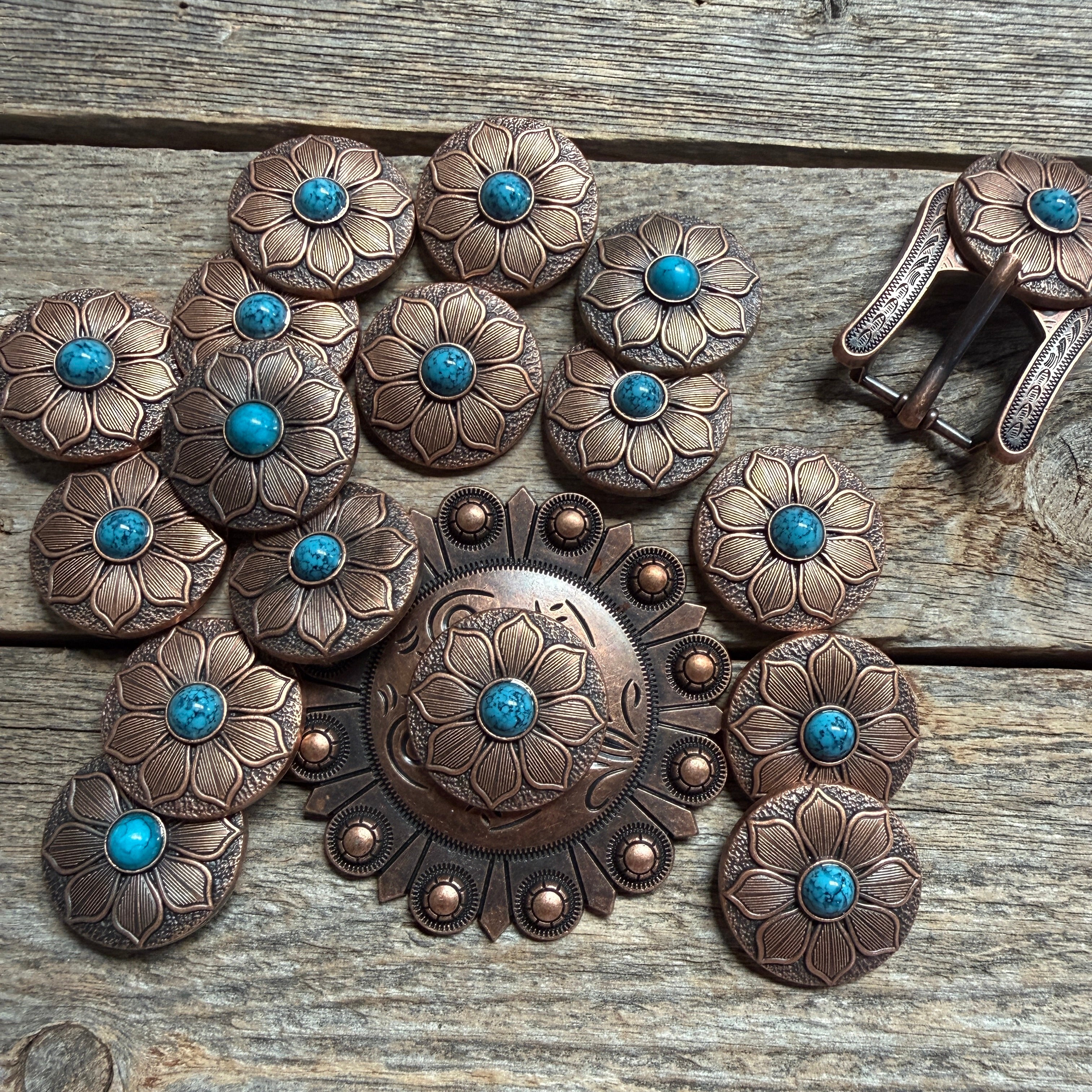 Copper Sunflower Western Concho W205