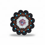 Bright Silver Pink - AB Crystal Conchos | Sizes 1"- 3" | Buckles | Saddle Set | Leather Rosettes | Slide