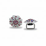 Bright Silver Pink - AB Crystal Conchos | Sizes 1"- 3" | Buckles | Saddle Set | Leather Rosettes | Slide