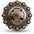 Antique Silver with Copper Flower Western Concho W217