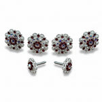 Bright Silver Ruby - AB Crystal Conchos | Sizes 1"- 3" | Buckles | Saddle Set | Leather Rosettes | Slide