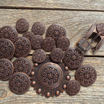 Copper Intricate Engraved Western Concho W224