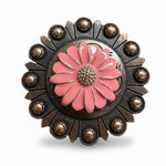 Pink Flower Western Concho W228