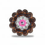 Bright Silver Neon Pink - AB Crystal Conchos | Sizes 1"- 3" | Buckles | Saddle Set | Leather Rosettes | Slide