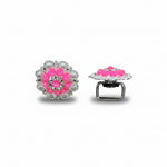 Bright Silver Neon Pink - AB Crystal Conchos | Sizes 1"- 3" | Buckles | Saddle Set | Leather Rosettes | Slide