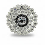 Bright Silver Jet - Clear Crystal Conchos | Sizes 1"- 3" | Buckles | Saddle Set | Leather Rosettes | Slide