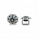 Bright Silver Jet - Clear Crystal Conchos | Sizes 1"- 3" | Buckles | Saddle Set | Leather Rosettes | Slide