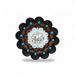 Bright Silver AB Crystal Conchos | Sizes 1"- 3" | Buckles | Saddle Set | Leather Rosettes | Slide