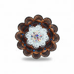 Bright Silver AB Crystal Conchos | Sizes 1"- 3" | Buckles | Saddle Set | Leather Rosettes | Slide