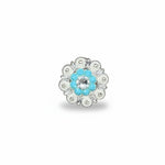 Bright Silver Turquoise - Clear Crystal Conchos | Sizes 1"- 3" | Buckles | Saddle Set | Leather Rosettes | Slide